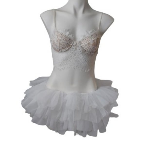 White Rave Glo Party TuTu Outfit, Small - Picture 1 of 15